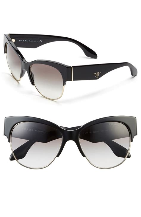 prada women's catwalk sunglasses|56mm cat eye sunglasses prada.